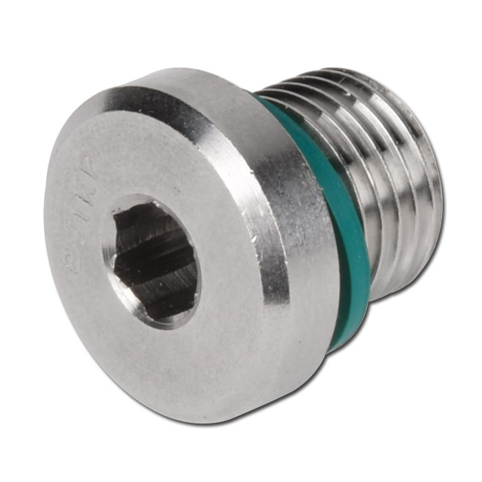 Tappo di tenuta alta pressione - acciaio inox 1.4571 - cava esagonale -  filettatura pollici da G 1/8 