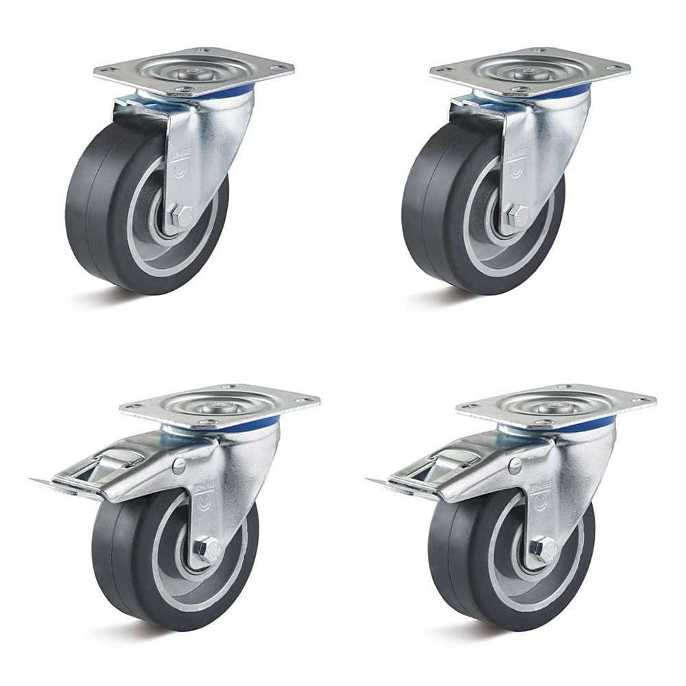 Set di ruote - 4 ruote orientabili per carichi pesanti - Ø ruota
